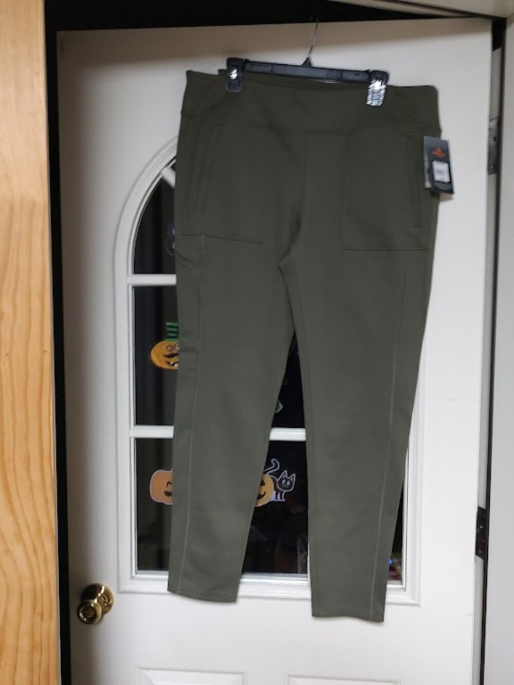 New Ridge Cut Olive Green Utility Work Leggings Wicking Size Women's XL